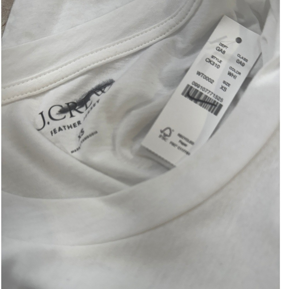 J.Crew Tee XS White Feather Jersey Cotton Lightweight NWT Short Sleeve - Picture 6 of 9
